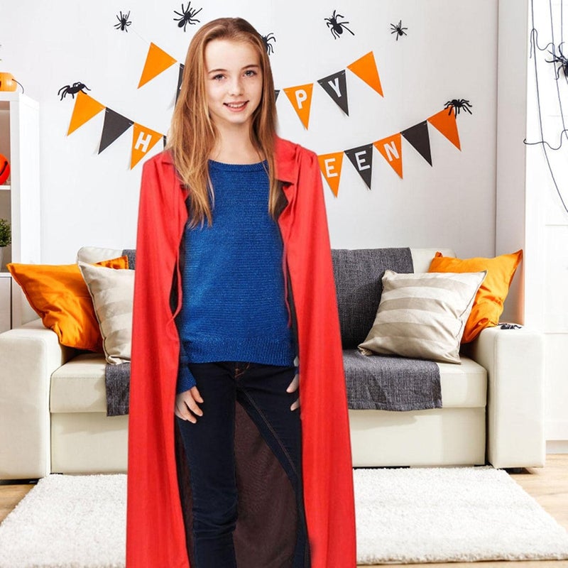 woobles Hooded Cloak Cosplay,Red And Black Coat Dress Reversible dress - Red And Black Cape for Halloween Magic Party and Masquerade - Image 1